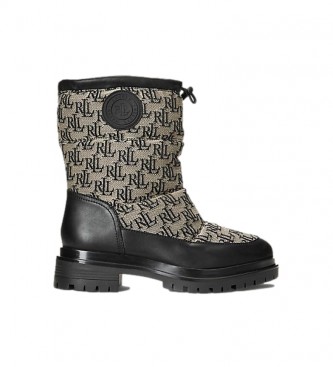 Polo Ralph Lauren Coree jacquard leather ankle boots with black monogram