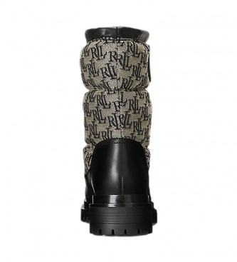Polo Ralph Lauren Coree jacquard leather ankle boots with black monogram