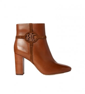 Ralph Lauren Marleigh black leather ankle boots -Heel height: 8,5cm