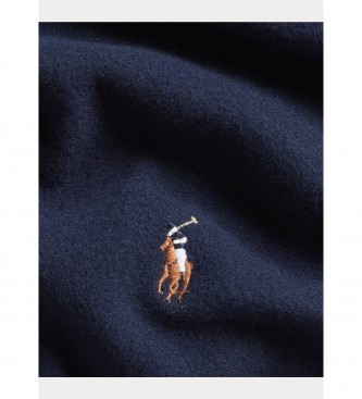 Ralph Lauren Sciarpa in lana vergine con frange blu navy