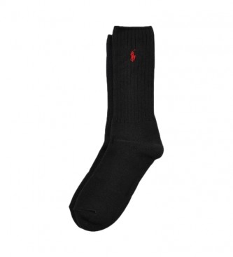 Polo Ralph Lauren Halbrunde Socke aus schwarzer Baumwolle