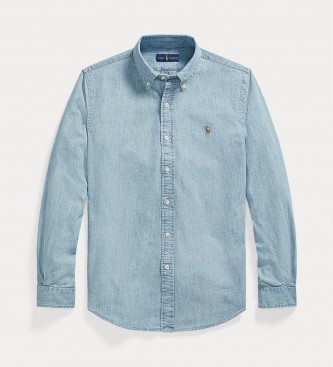 Ralph Lauren Blue Custom Fit Chambray Shirt