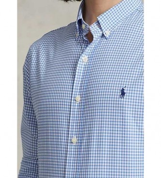 Polo Ralph Lauren Custom Fit blauw stretch poplin overhemd