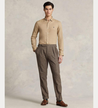 Polo Ralph Lauren Brązowa koszula o niestandardowym kroju