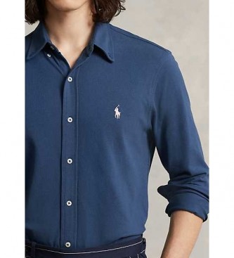 Polo Ralph Lauren Ultralicht piqu shirt blauw