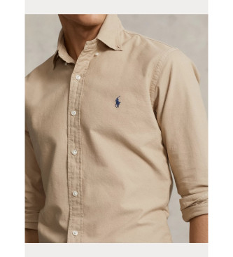Polo Ralph Lauren Individuell gefrbtes beigefarbenes Oxford-Hemd