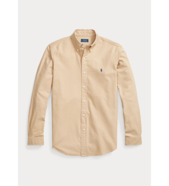 Polo Ralph Lauren Op maat gemaakt, geverfd beige Oxford overhemd