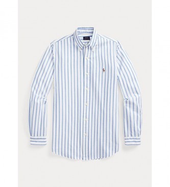 Polo Ralph Lauren Custom Fit Gestreiftes Oxford-Hemd blau