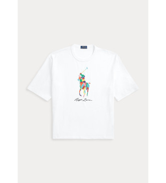 Polo Ralph Lauren T-shirt en coton  coupe dcontracte Big Pony blanc