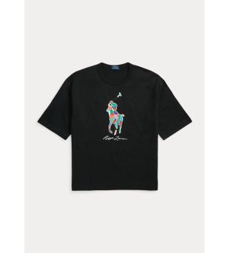 Polo Ralph Lauren T-shirt in cotone vestibilit comoda Big Pony Nera