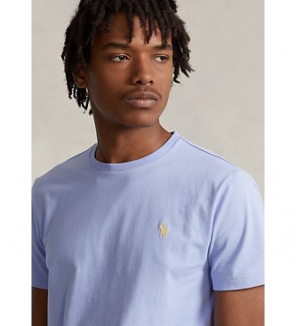 Polo Ralph Lauren T-shirt blu personalizzata in maglia slim fit