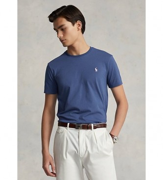 Polo Ralph Lauren Prilagojena pletena majica Slim Fit modra lilozo