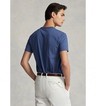 Polo Ralph Lauren Prilagojena pletena majica Slim Fit modra lilozo