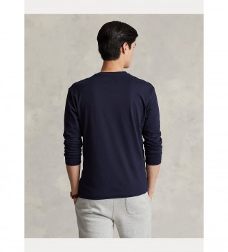 Ralph Lauren Custom Slim Fit navy knitted T-shirt