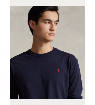 Ralph Lauren Custom Slim Fit navy knitted T-shirt