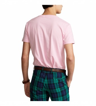 Ralph Lauren T-shirt rosa in maglia Custom Fit