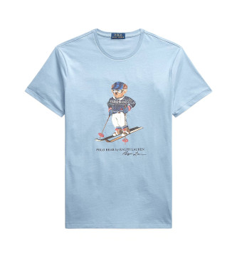 Polo Ralph Lauren T-shirt personalizada em malha de jersey Slim Fit azul