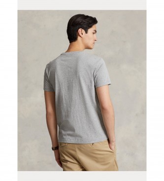 Polo Ralph Lauren T-shirt de malha cinzenta slim fit