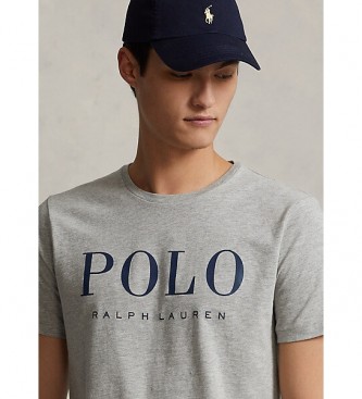 Polo Ralph Lauren Schmal geschnittenes graues Strick-T-Shirt