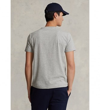 Polo Ralph Lauren T-shirt in maglia grigia Slim Fit