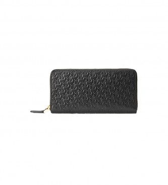 Polo Ralph Lauren Portefeuille Continental en cuir grav noir -9.5x19x2.54cm