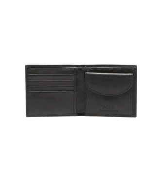 Polo Ralph Lauren Portemonnaie aus Kieselsteinleder schwarz