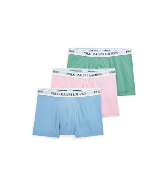 Polo Ralph Lauren Lot de 3 Boxers Classic Trunk vert, bleu, rose