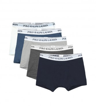 Polo Ralph Lauren Pack of 5 white, blue, navy, grey and white boxer shorts