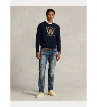 Ralph Lauren Cotton jersey with logo and navy coat of arms