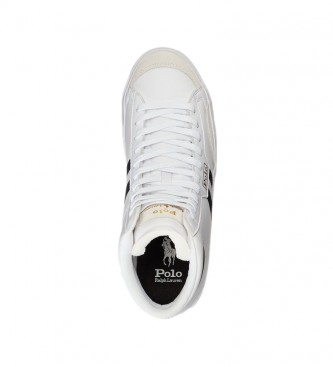 Ralph Lauren Corte Vulc Sapatos de couro branco médio