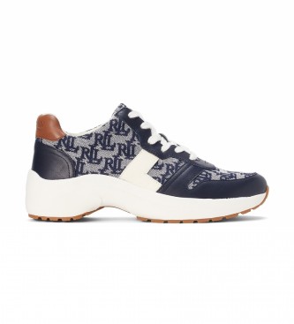Polo Ralph Lauren Sneakers in jacquard con monogramma blu navy