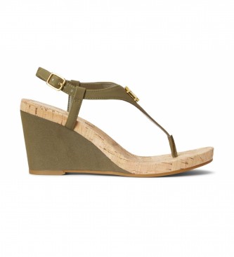Ralph Lauren Jeannie Faux green sandals -Height wedge: 7cm