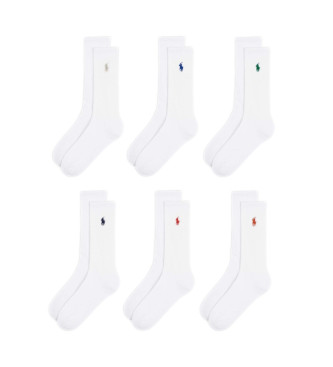 Polo Ralph Lauren Conjunto de 6 pares de meias brancas