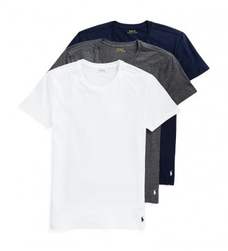 Ralph Lauren Pack de 3 Camisetas interiores Crew blanco, gris, marino