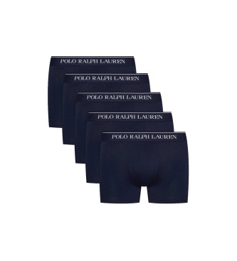 Polo Ralph Lauren Conjunto de 5 boxers lisos em azul marinho