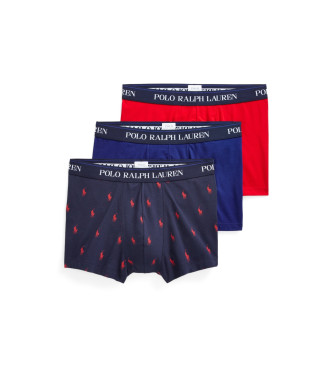 Polo Ralph Lauren Paket treh bokserjev modre, mornarske in rdeče barve