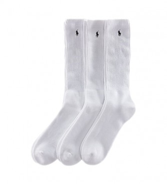 Polo Ralph Lauren Set van 3 paar hoge sokken wit