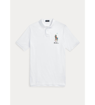 Polo Ralph Lauren Polo majica Classic Fit v beli pikirani barvi z motivom Big Pony