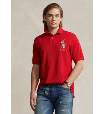 Polo Ralph Lauren Polo majica Classic Fit v pikeju z rdečim velikim ponyjem