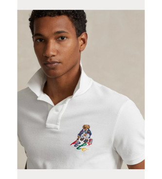 Polo Ralph Lauren Polo slim fit personalizzata con Polo Bear bianco