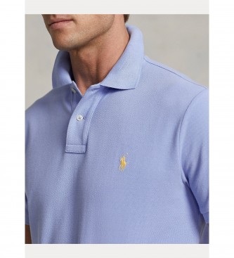 Ralph Lauren Custom Slim Fit pique polo shirt blue