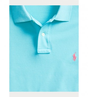 Polo Ralph Lauren Custom Fit lysebl piqu polo shirt