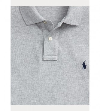 Polo Ralph Lauren Custom Fit grey piqu polo shirt