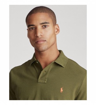 Ralph Lauren Custom Slim Fit pique polo shirt green