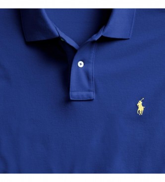 Polo Ralph Lauren Niebieska koszulka polo piqué o kroju slim fit
