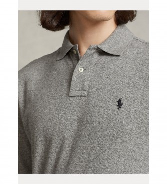 Ralph Lauren Slim Fit grey piqu polo shirt