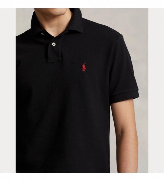 Polo Ralph Lauren Schmal geschnittenes Piqu-Poloshirt schwarz