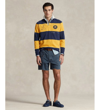Polo Ralph Lauren Rugby-Poloshirt gelb, marineblau