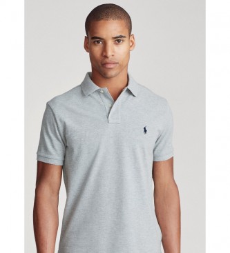 Polo Ralph Lauren Custom Fit grey piqu polo shirt