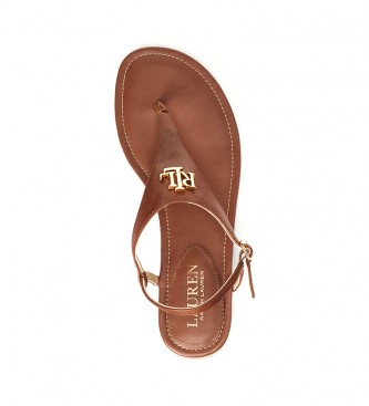 Ralph Lauren Ellington brown leather sandals